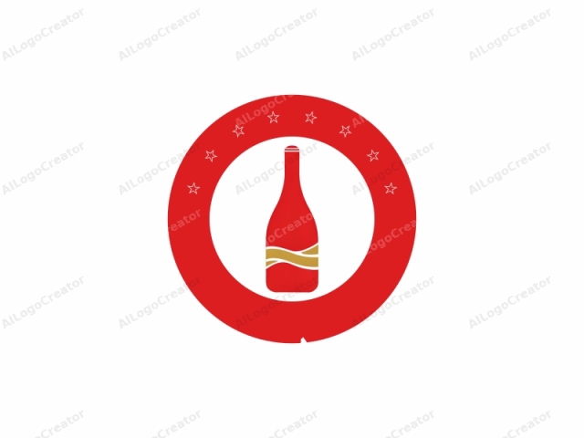 Das Logo ist eine einfache und stilisierte Darstellung einer Weinflasche. Die Flasche wird in einem flachen, minimalistischen Stil dargestellt, mit kräftigen, einfarbigen Farben und ohne Schattierung. Sie wird in einem hellen, lebendigen Rot dargestellt, das die vorherrschende Farbe ist.