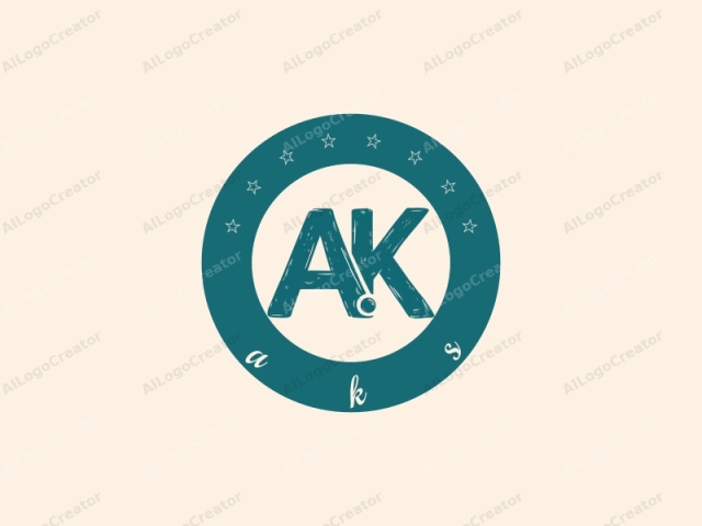 a stylized AK, where the letters have a distressed and hand-drawn appearance. The logo is rendered in a bold, rough texture with visible brush strokes, creating a sense of immediacy and informality. The color of the letters is a