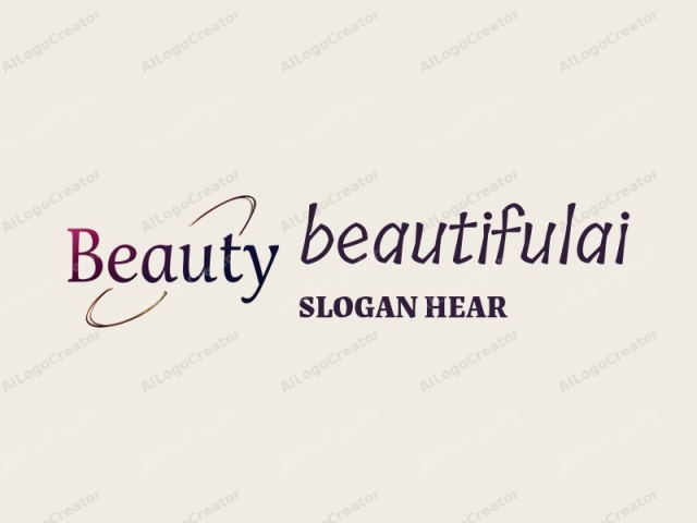 This is a digital logo with a minimalist design, featuring the word "Beauty" in the center. The text is written in a sophisticated, serif font with a slightly stylized, curved effect on the letter "y" at the end of "