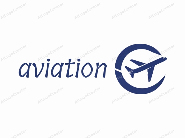 Dieses Bild ist ein digitales Logo eines stilisierten Flugzeugs vor einem einfachen weißen Hintergrund. Das Flugzeug, in einem minimalistischen, monochromatischen Blau dargestellt, erscheint in einem eleganten und modernen Design mit einer glatten, flachen Optik und minimalen Details.