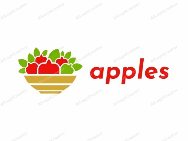 Esta imagen de logotipo es un dibujo estilizado y minimalista de una canasta llena de granadas. La canasta está representada en un diseño simplista y plano, compuesto por rayas horizontales en tonos de verde y beige, con un interior rojo sólido.