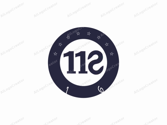 This image is a minimalist digital logo featuring the number "11" in a bold, sans-serif font. The font is solid and has a clean, modern look. The color of the number is a deep navy blue, providing a stark contrast against