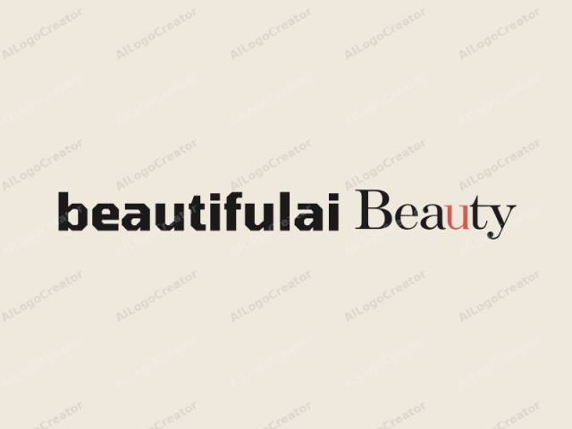 The image is a minimalist digital graphic design featuring the word "Beauty" prominently displayed in a stylish font. The background is a clean, pale beige color, which provides a neutral canvas that allows the text to stand out. The word "Beauty"