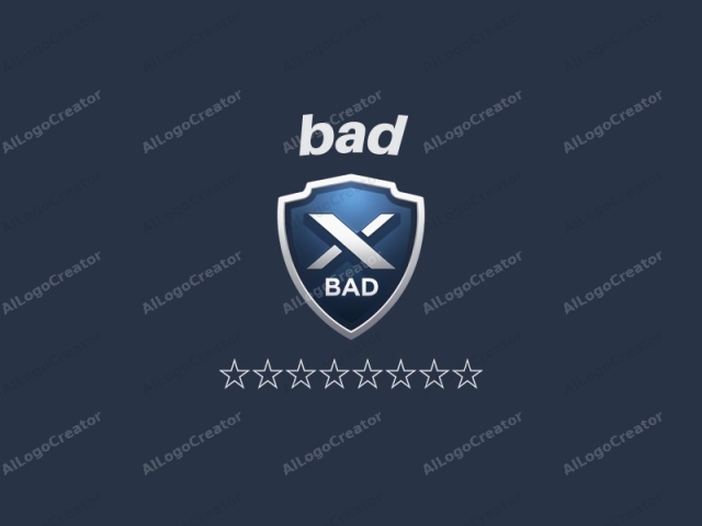 in a minimalist digital style, featuring a shield emblem. The shield is prominently centered on a dark blue background, giving it a sense of authority and strength. The shield itself is rendered in a sleek, modern design with a smooth gradient effect, creating a