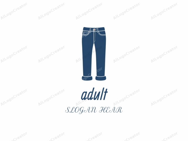 un par de jeans azules de mezclilla. Los jeans se representan en un estilo vectorial plano y minimalista, utilizando colores sólidos y líneas claras sin sombreado ni texturas. El diseño está centrado sobre un fondo blanco liso, lo que hace que el color azul destaque