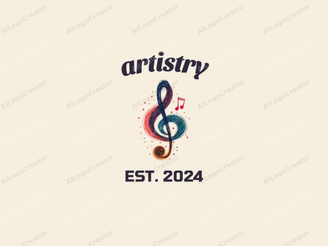 This stylized logo is created using a digital medium, showcasing a musical note (a treble clef) against a plain beige background. The treble clef, typically used to indicate the beginning of a musical score, is depicted with thick