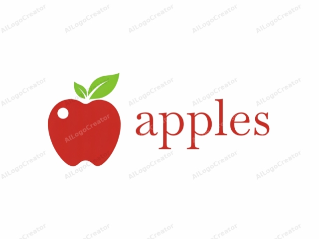 presenta un diseño simple y minimalista. El logotipo es un ícono plano y estilizado que representa una manzana roja. La manzana se muestra en un color audaz y suave, ocupando la parte central de la imagen. La esquina superior izquierda de la manzana está sombreada