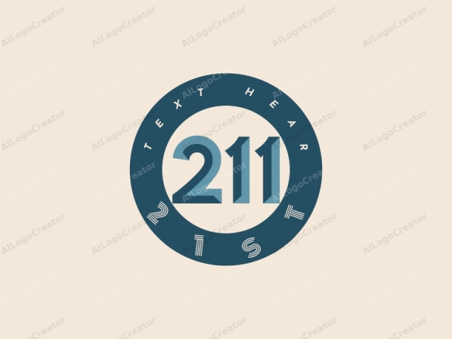 Esta imagen de logo presenta el número "211" destacado en el centro. El número "2" está representado en un azul marino oscuro, mientras que el "1" se presenta en un tono más claro de azul, creando un sutil efecto de degradado. El diseño