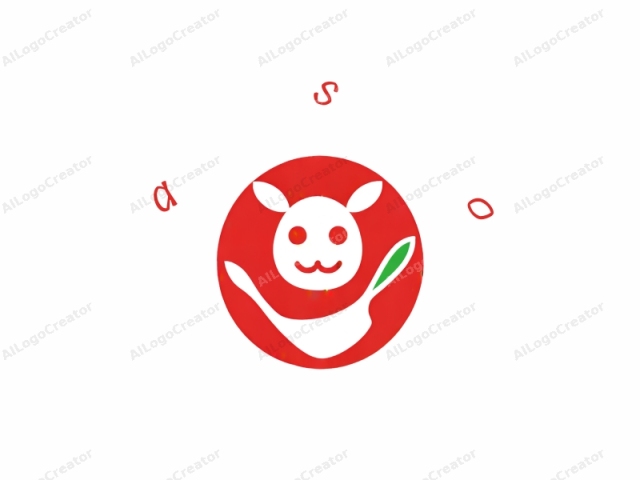 The logo features a stylized, minimalist design of a cartoonish raccoon-like character within a circular red emblem. The character has a white face with two large, rounded ears and a simple, curved smile. Its eyes are two small black dots