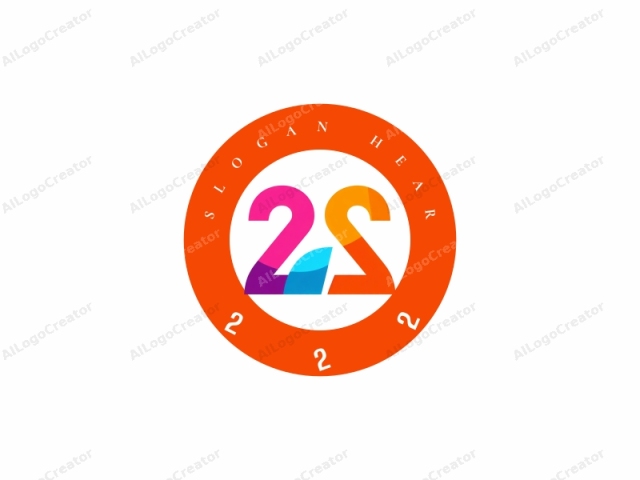 Esta imagen de logo presenta una representación estilizada y abstracta del número "2" en una fuente grande y audaz. El número se muestra prominentemente en el centro de la imagen, ocupando la mayor parte del espacio. El logo está compuesto por tres colores distintos