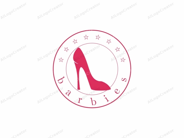 centrándose en el uso de un diseño minimalista y plano. Esta es una ilustración vectorial minimalista de un zapato de tacón alto representado en un color magenta audaz y vibrante. La ilustración es simplista, sin detalles intrincados ni sombreado, lo que le da un aspecto limpio