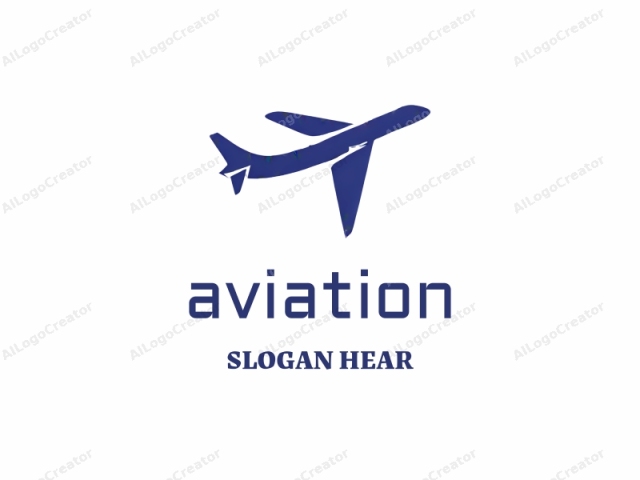 Das Logo-Bild zeigt eine stilisierte Zeichnung eines Flugzeugs in Seitenansicht. Das Flugzeug ist in einem minimalistischen, modernen und flachen Design dargestellt. Es hat einen tiefblauen Farbton mit einem glänzenden Finish, was ihm ein glattes, poliertes Aussehen verleiht.