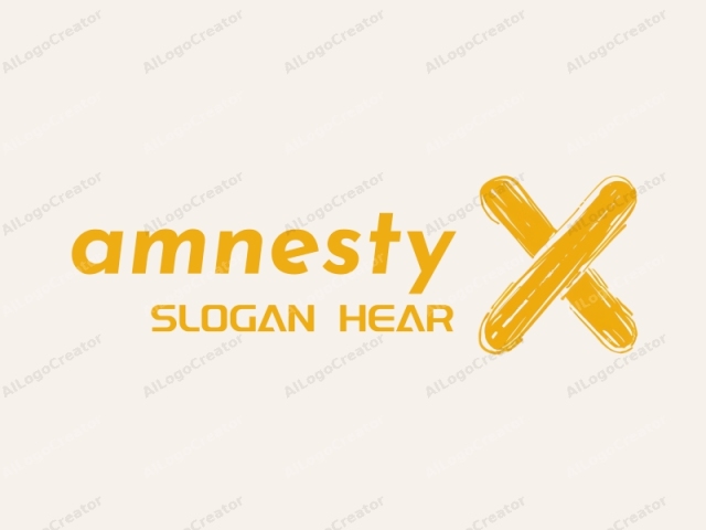 This logo image features a stylized, hand-drawn "X" symbol rendered in a bold, vibrant yellow color against a plain, off-white background. The "X" is executed in a rough, textured style that evokes a sense of