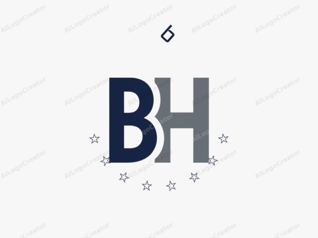 The image features a simple, stylized logo of the letters "B" and "H" set in a sans-serif typeface. The "B" is prominently displayed in the upper left of the image, occupying the largest portion of the design