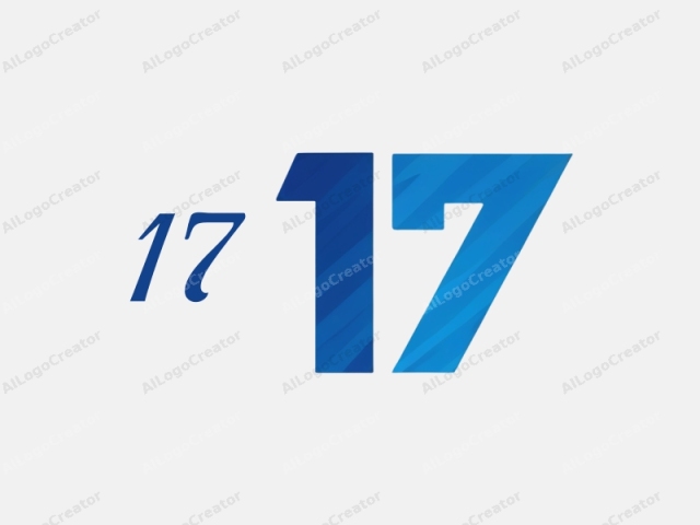 The logo is a stylized, bold, and minimalist design featuring the number "17" in a modern, clean-cut style. The numeral "1" and the numeral "7" are both rendered in a deep blue gradient, transitioning smoothly from