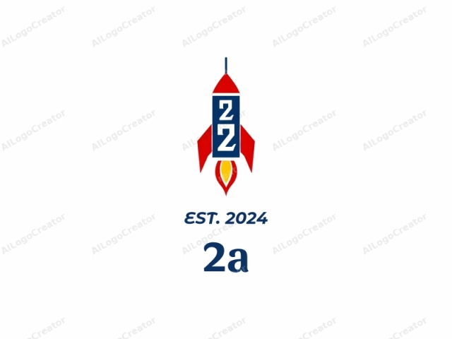 This logo is a digital graphic featuring a stylized rocket. The rocket is depicted in bold, clean, and modern vector art style, characterized by sharp, solid lines and vivid colors. It consists of three primary sections: a red, triangular-shaped