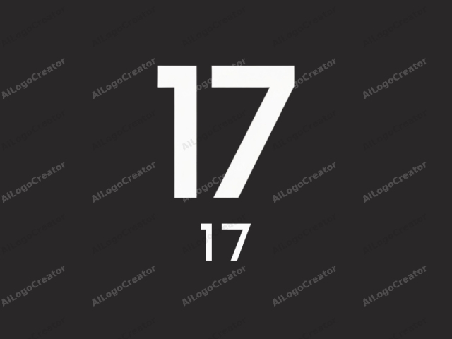 a clock. This minimalist digital logo features a stark black background with a rectangular frame. Centered within the frame is the bold, white numerals "17," arranged in a clean, sans-serif typeface. The font style is geometric, with