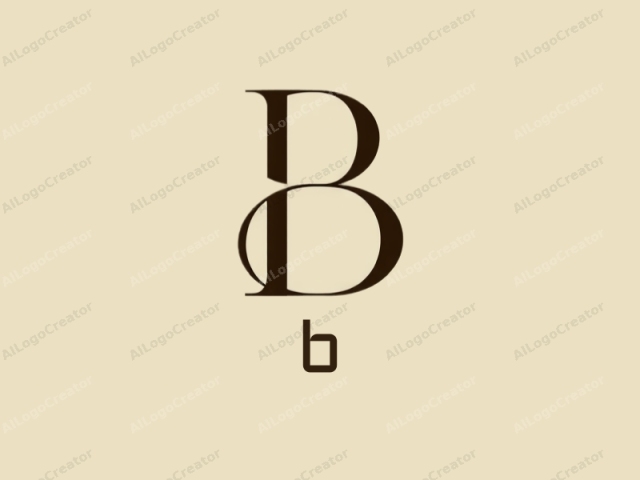 The logo consists of a single, stylized, lowercase letter "b" centered on a beige background. The letter "b" is rendered in a sleek, elegant script, with its curves and loops executed in a sophisticated, classic style. It