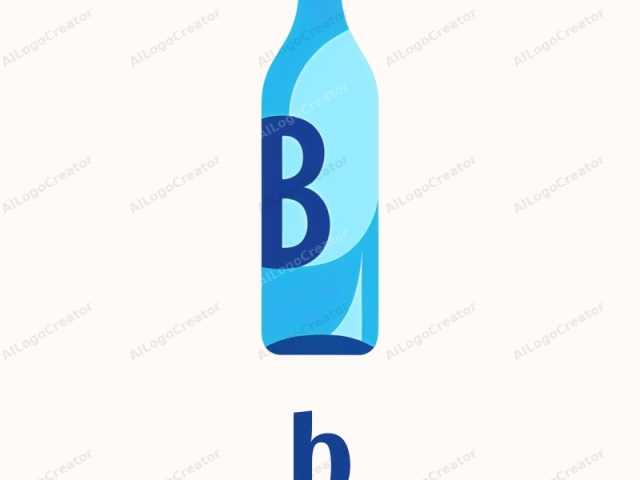 This is a minimalist, digital vector art representation of a clear plastic water bottle. The bottle is positioned centrally against a plain white background, enhancing its visibility and making the image appear clean and modern. The bottle is tall and slender with a simple,