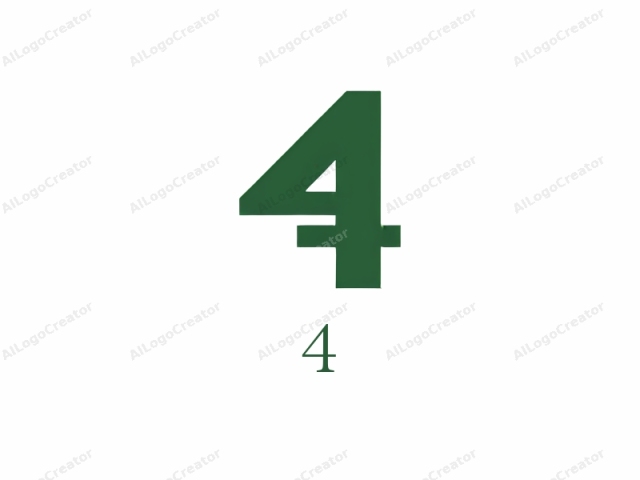 This image is a simple, minimalist logo featuring a large, bold number "4" rendered in a solid, vibrant green color. The numeral is centered on a stark white background, creating a stark contrast that makes the green number stand out prominently.