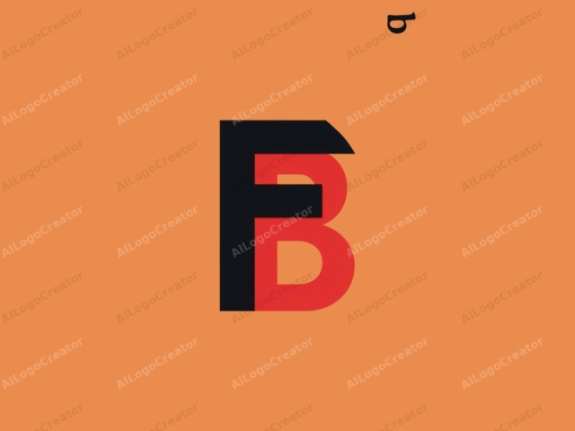 The image is a minimalist graphic logo featuring two prominent letters: "F" and "B." The letters are positioned centrally against a solid, burnt orange background. The letter "F" is rendered in a bold, black stroke, while "B