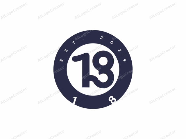 The image is a digital logo featuring the number "18" in a modern, bold sans-serif style. The number is rendered in a solid dark navy blue, creating a strong visual impact. The "1" is the largest and is placed on