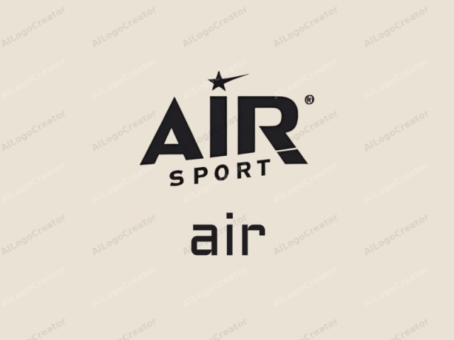 ภาพนี้เป็นการแสดงกราฟิกดิจิทัลแบบมินิมอลของแบรนด์ AIR Sports พื้นหลังเป็นสีเบจกลางที่เรียบง่ายและไม่รบกวนสายตา เพื่อเป็นพื้นที่สำหรับโลโก้ของแบรนด์ โลโก้นั้นประกอบด้วยเส้นสีดำที่โดดเด่น