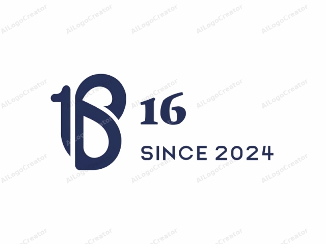 This is a digital logo featuring an abstract design of a stylized letter "B" intertwined with the number "18," forming a unique and cohesive shape. The overall image is minimalist and monochromatic, utilizing a deep navy blue as its primary