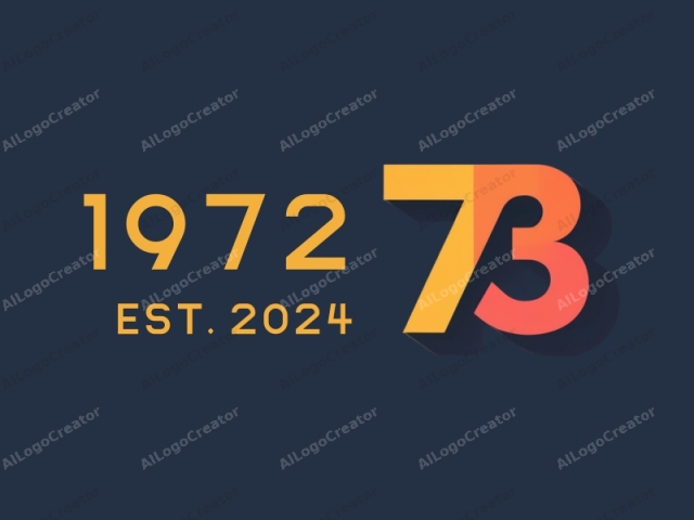 ภาพนี้เป็นการแสดงกราฟิกดิจิทัลที่ออกแบบอย่างมีสไตล์ของตัวเลข "73" บนพื้นหลังสีน้ำเงินเข้มทึบ ตัวเลข "73" ถูกนำเสนอในดีไซน์ที่เรียบหรู ทันสมัย และมินิมอล ตัวเลข "7" ถูกแสดงด้วยการไล่ระดับสีที่อบอุ่น