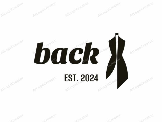 In einem minimalistischen Stil. Das Logo zeichnet sich durch ein schlankes, modernes Design mit klaren, scharfen Linien und einem hohen Kontrast zwischen Schwarz und Weiß aus. Es stellt einen Mannequin-Kopf und -Torso dar, jedoch mit einer einzigartigen Wendung: Der Oberkörper ist schwarz.