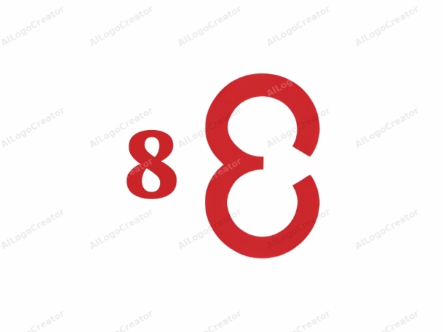 This is a digital logo design featuring the number eight, which is prominently centered against a clean white background. The number "8" is depicted in a sleek, modern typeface with a bold and thick stroke, giving it a strong, solid presence