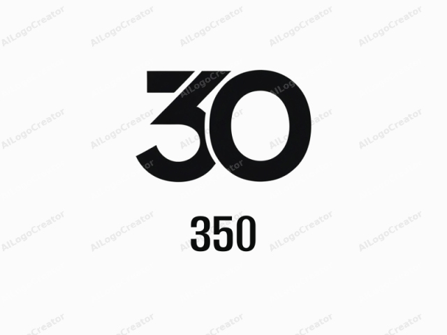 これは、大胆なサンセリフフォントで目立つように表示された数字「30」を特徴とするミニマリストロゴです。数字「3」は左側に配置され、数字「0」は右側に配置され、両者の間には均等なスペースがあります。