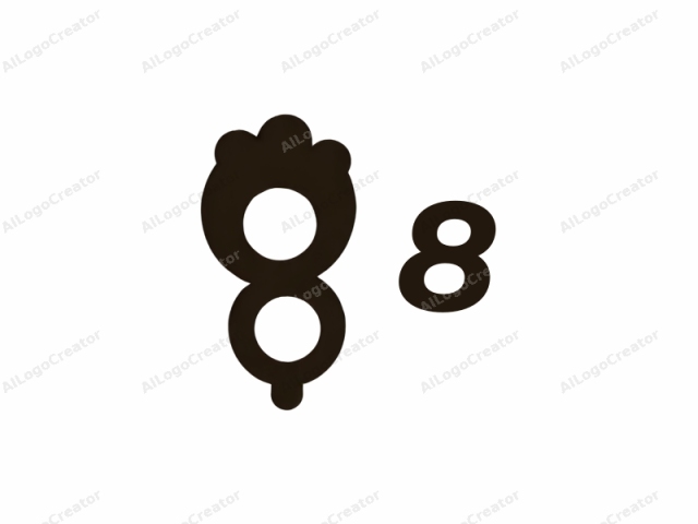 The logo features a simplistic, monochromatic design with a minimalist aesthetic. Centered in the image is a bold, black oval shape resembling a large eye, with two smaller circles within it. These smaller circles are placed symmetrically above and below