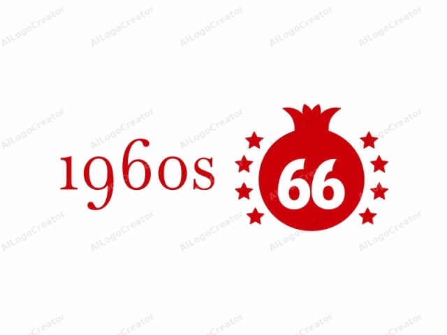 El logo es un diseño simple y audaz en color rojo monocromático sobre un fondo blanco intenso. El símbolo principal es una forma circular grande en el centro, que contiene el número "66" en una fuente sans-serif audaz.