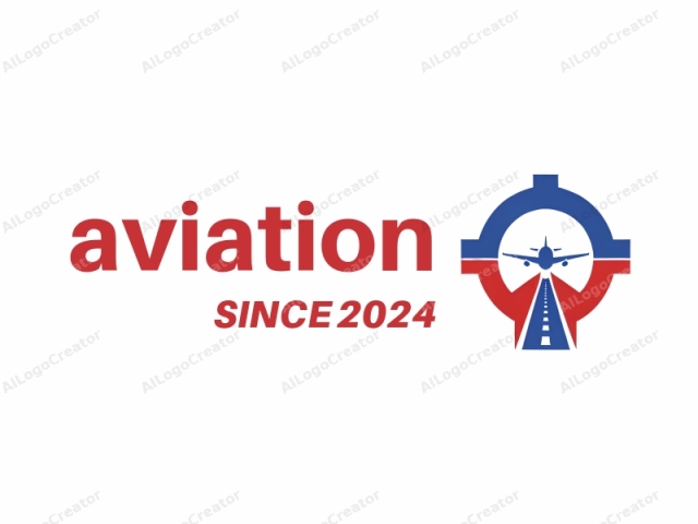 zeigt eine stilisierte Flugzeugsilhouette, die über einem abstrakten Symbol überlagert ist. Das Logo besteht aus einer zentralen blauen Flugzeugillustration mit einer weißen Umrandung. Das Flugzeug ist so positioniert, dass es eine Vorwärtsbewegung suggeriert, wobei die Nase nach vorne zeigt. Dieses Bild ist