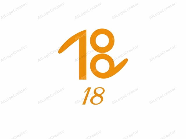which features a minimalist and modern design. The image is a digital logo composed of two primary elements: a large numeral "1" and a smaller numeral "8". Both numbers are rendered in a bold, sans-serif font with a smooth, rounded