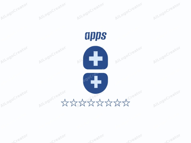 This is a digital, minimalist logo design featuring two blue circular shapes, each displaying a prominent, central white cross. The upper circular shape appears slightly smaller than the lower one, both having clean, straight edges and a smooth texture. The blue color