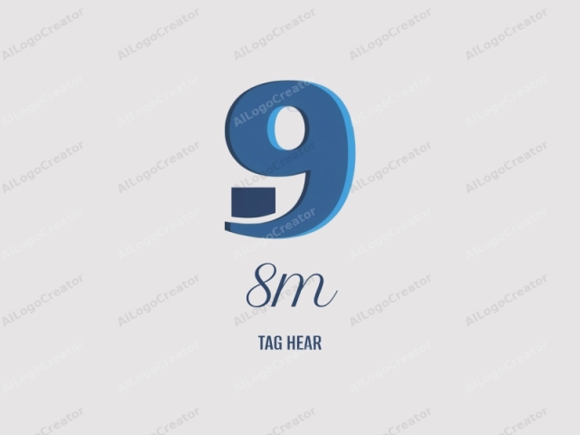 The image features a large, stylized numeral "9" positioned centrally on a plain white background. The numeral is designed with a sleek and modern appearance, characterized by its clean lines and minimalistic design. The number "9" is rendered in