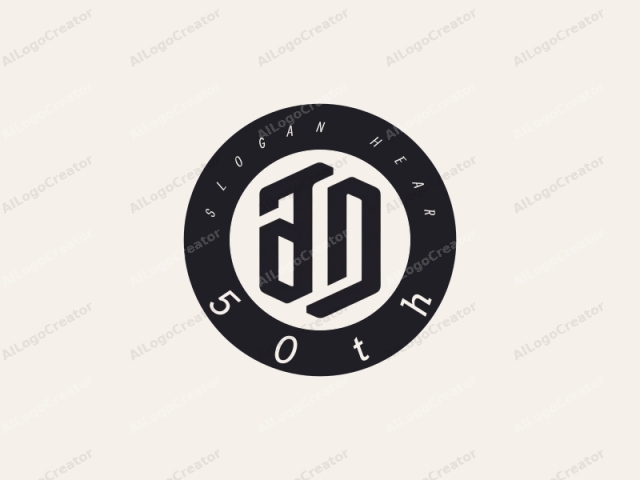 This is a digital logo featuring a geometric, abstract design. The image consists of a stylized monogram formed by interlocking black, capital letters. The monogram combines the letters "J" and "A," with the "J" forming