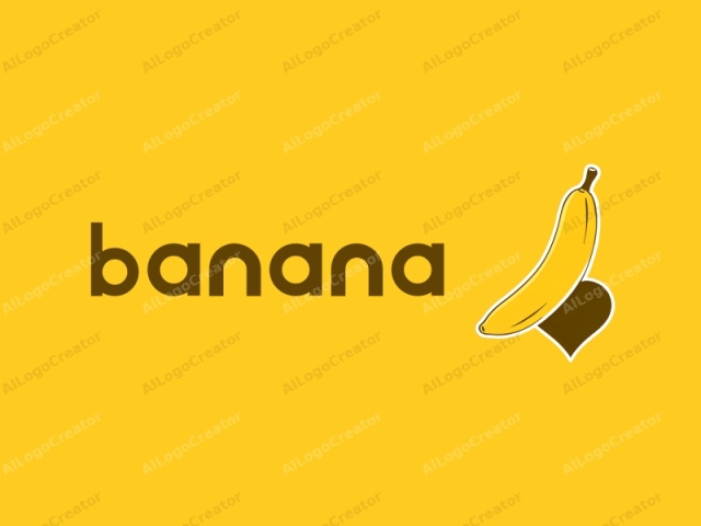 Dieses Logo ist eine digitale Illustration mit einem minimalistischen, flachen Designstil. Das Hauptmotiv ist eine gelbe Banane, die zentral positioniert und in einem cartoonhaften Stil mit einfachen, sauberen Linien gezeichnet ist. Die Banane lehnt sich leicht nach links.