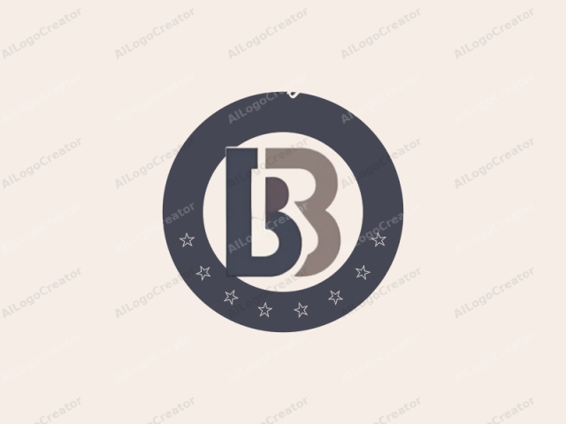 The logo is a minimalist, geometric design composed of bold, stylized letterforms. It features the upper-case letters "B" and "B" in a monochromatic color scheme. The letters are arranged in an overlapping formation, with the