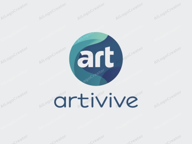 La imagen es un gráfico digital que presenta un logotipo circular sobre un fondo liso de color gris claro. El logotipo circular se muestra prominentemente en el centro, con un diseño moderno y minimalista. Dentro del círculo, la palabra "art" está escrita en letras grandes,