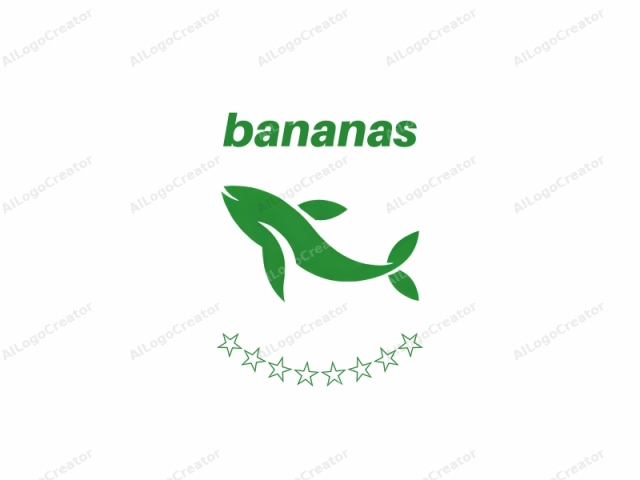 Dieses Bild ist ein minimalistisches, vektororientiertes Logo, das einen stilisierten Fisch zeigt. Der Fisch wird in einem eleganten, stromlinienförmigen Design mit klaren Linien und einer einfachen Farbpalette dargestellt. Die Hauptfarbe ist ein helles Grün, das Frische und Vitalität symbolisiert. Der Fisch