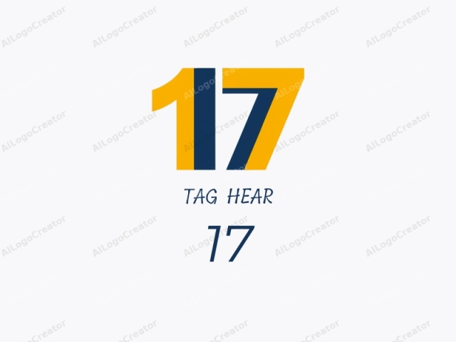 This image is a minimalist logo consisting of the number "17" in bold, modern typography. The number is prominently displayed in the center of a white background. Each digit is divided into two parts: the top half and the bottom half. The