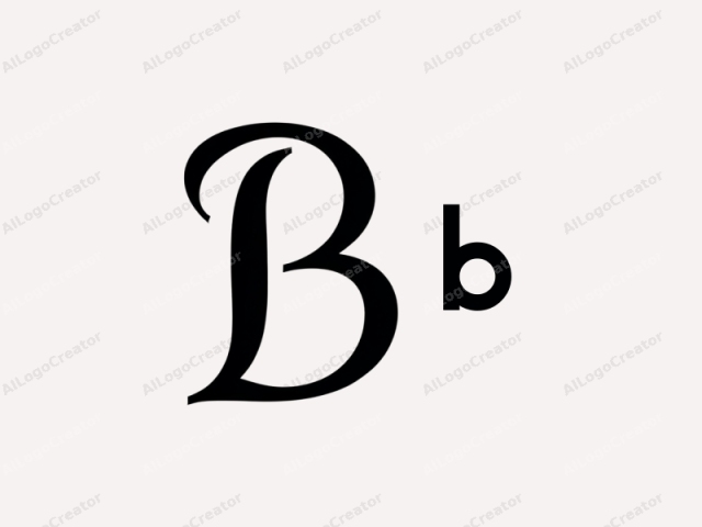 The image is a minimalist, modern logo featuring a single letter, "B," in a classic cursive script. The "B" is rendered in a smooth, elegant black font against a crisp white background. The design is clean and uncl