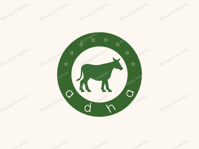 que presenta un dibujo minimalista y en silueta de un caballo. El logo está compuesto completamente en un color verde oscuro sólido, lo que lo hace destacar vívidamente sobre un fondo liso de beige pálido. El caballo está representado de manera estilizada