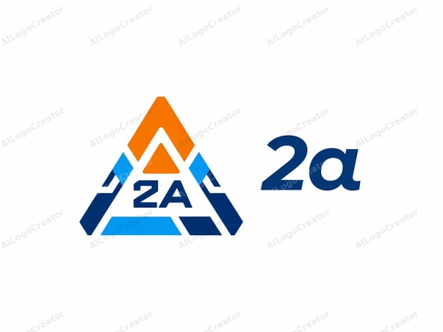 This logo features a clean, modern, and geometric design, with an emphasis on simplicity and clarity. The main subject is a stylized triangle, composed of three primary colors: orange, blue, and white. The orange portion forms the upper right