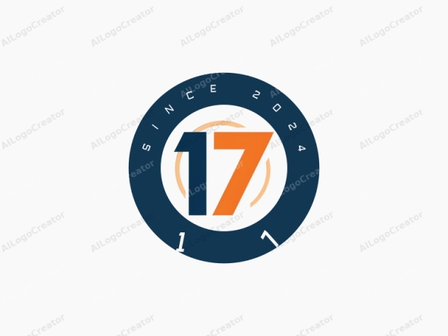 The logo is a minimalist, geometric design featuring the numeral "17" prominently displayed against a white background. The numeral "1" is written in bold, dark navy blue, while the numeral "7" is presented in bright orange. The numer