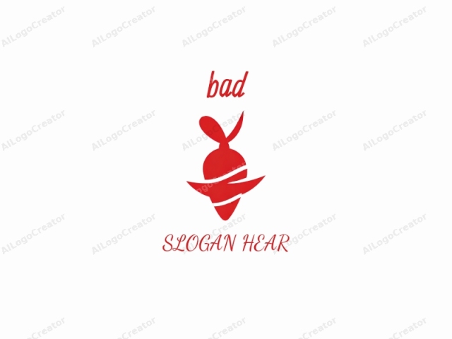 The logo image is a simple, modern design created using a digital medium. It features a red, stylized abstract shape in the shape of a carrot, with a curved, leaf-like extension at the top and two curved lines at the bottom that