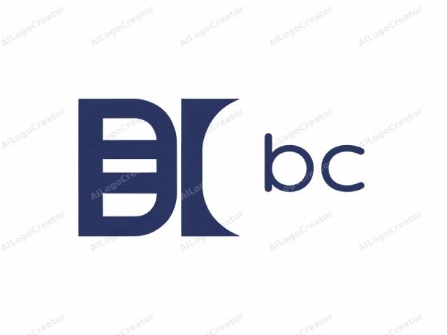 Das Logo ist ein minimalistisches Design mit fetten, großgeschriebenen Buchstaben. Die dominierende Farbe ist ein tiefes Marineblau, das für die Buchstaben verwendet wird. Das Logo besteht aus zwei Großbuchstaben, "B" und "I", die zusammen positioniert sind, aber nicht direkt nebeneinander. Das